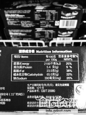食品明年1月1日起贴营养标签