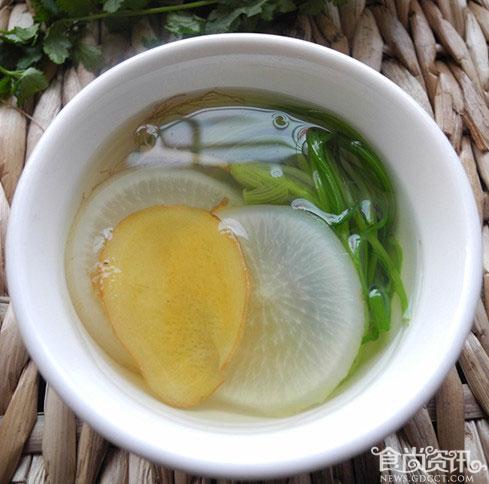 治疗小儿发烧的食疗方 香菜白萝卜生姜汤的做法